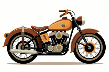 vintage harley davidson motorcycle vector illustration