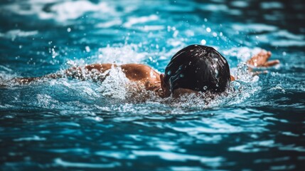 Competitive Swimmer in Action