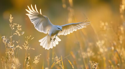 Obraz premium White Bird in Flight