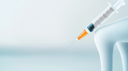 Close-up of a syringe with hypodermic needle injecting a liquid into a human arm, representing vaccination or medical treatment.