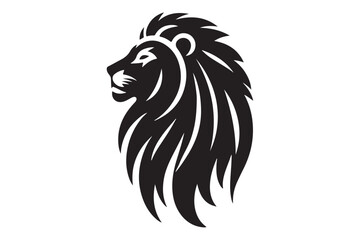 Minimalist Lion Silhouette in Black Vector Art