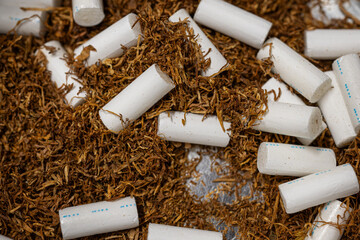 Detail of filters and tobacco.
