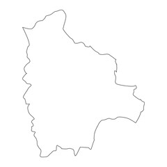 Bolivia map outline isolated on transparent background.