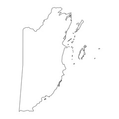 Belize map outline isolated on transparent background.