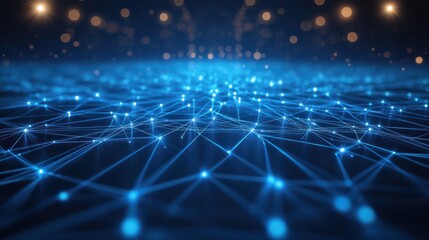 abstract blue network lines glowing effect modern technology connected internet concept.