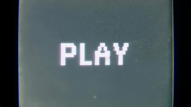 Nostalgic pixel play displayed on vintage screen with retro vibes, 4k video