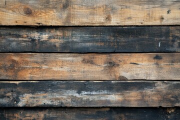 Weathered Wood Planks with Black Staining