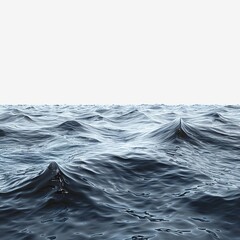Sea waves isolated on white background, perfect for clean, aquatic themes.