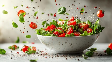 Fresh Salad with Cherry Tomatoes Generative AI