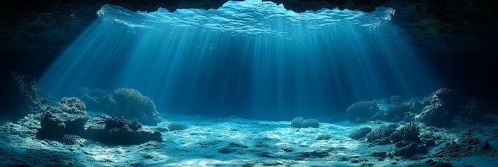 Serene Underwater Panorama of the Mariana Trench in the Pacific Ocean