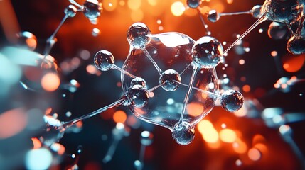 11. Detailed graphic of a mineral molecule with animated, radiant atomic structures