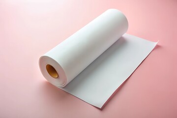 White Paper Roll on a Pastel Background