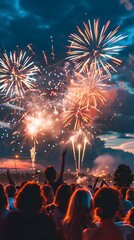 fireworks background at night party, new year's eve party