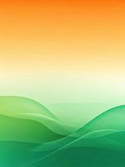 Obraz premium Abstract green and orange gradient background with soft flowing lines.