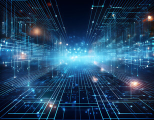 Obraz premium Digital Background for Networks, AI, and Tech Processes- An abstract digital background des_1(55)