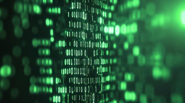 Green coding and binary textre background