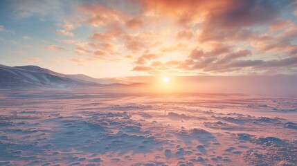 Obraz premium Photo of a winter landscape illuminated by sunlight