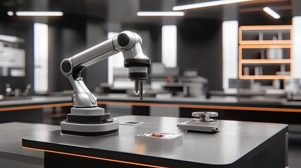 In a smart digital factory, a robotic arm skillfully crafts advanced steel components for the automotive industry utilizing precise CNC machining techniques