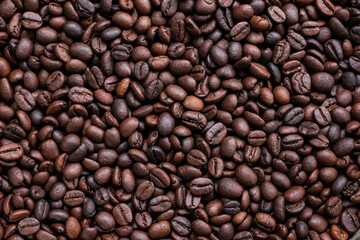 Roasted coffee beans for background