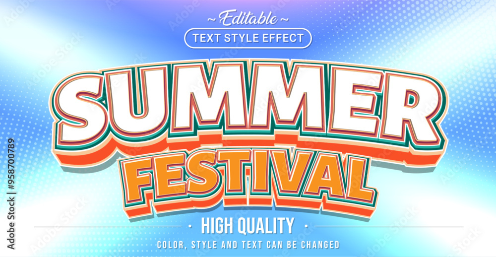 Poster editable text style effect - summer festival text style theme.