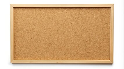 Fototapeta premium Blank cork board mock up on isolated white background for memo or notice board, white background, cork board, empty, blank space, bulletin board, communication, note, pushpin, message board