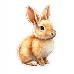 Obraz premium A cute and fluffy rabbit with soft fur, perfect for adding charm to any design or project. Ideal for animal lovers.