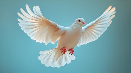 Obraz premium White Dove in Flight Generative AI