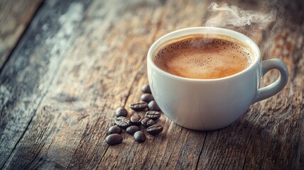 Warm and Inviting Cup of Freshly Brewed Coffee with Cap