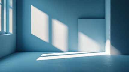 Minimalist sunlit room with shadows Generative AI