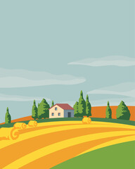 Agricultural field, wheat, poster, banner