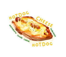 Poster pastry bread toast sandwiches illustration Korean Japanese chinese bakery