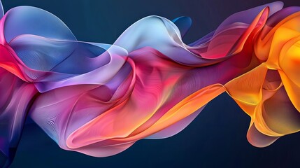 Mesmerizing Abstract Flowing Shapes in Vibrant Colorful Digital Art