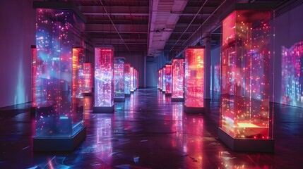 Quantum Inspired Art Installation Blending Science and Creativity Captivating Futuristic Display