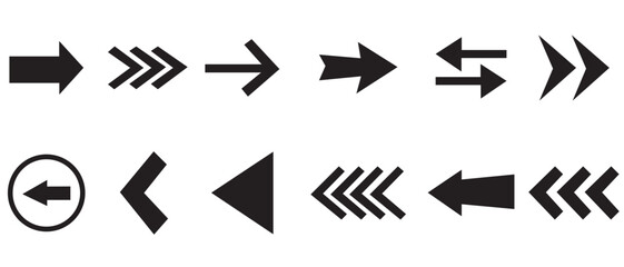  Arrow vector icon collection. mega bundle set. Set of vector arrows. Arrow. Cursor. Arrow vector icon. Collection different arrows sign.  Black vector arrows collection. Vector illustration.