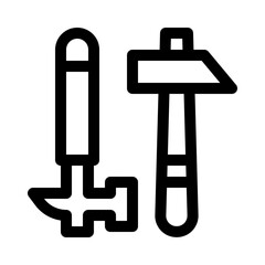 hammer line icon