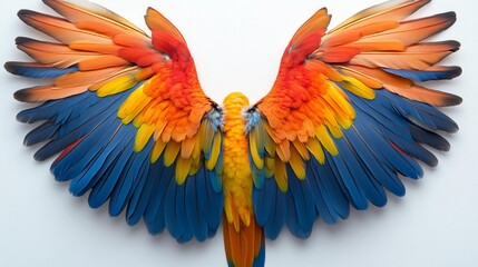 Fototapeta premium Vibrant Parrot Wings Spread Wide Generative AI