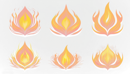 Fire flames isolated on transparent background PNG.