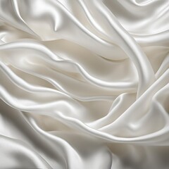 Fototapeta premium A smooth, white silk fabric with elegant draping. Perfect for luxury, fashion, and beauty projects.
