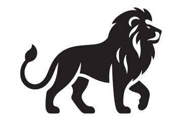 Elegant Black Lion Silhouette Vector Design