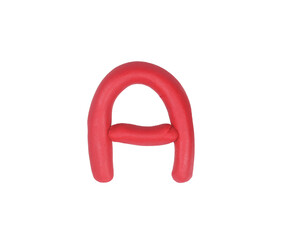 plasticine ABC, alphabet English letters Handmade letters molded from plasticine clay on Isolated transparent background.