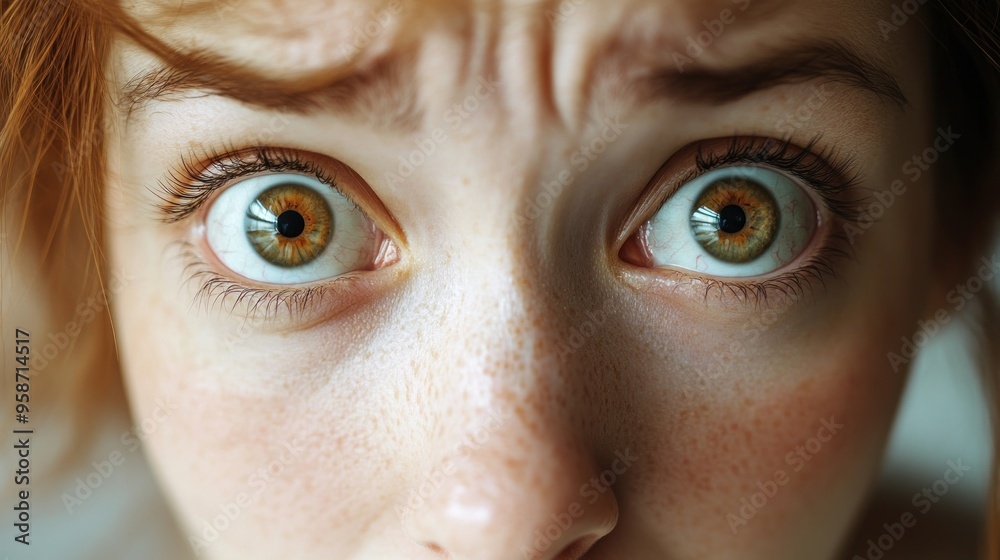 Canvas Prints Close-up Portrait of Woman's Surprised Eyes