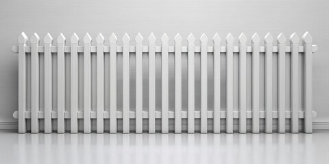 scalloped fence, outdoor, picket fence, panel, vinyl fence, architecture, landscaping, garden, home exterior, elegant, Monochrome White Scalloped Vinyl Picket Fence Asymmetrical