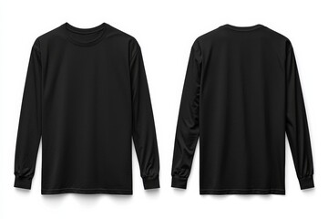 Black long sleeve tshirt mockup isolated created with Generative AI