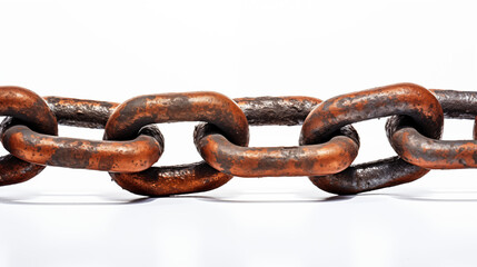 Fototapeta premium Rusted chain on white background
