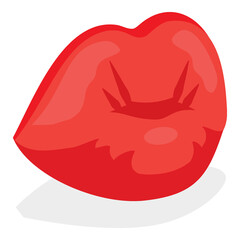3D Isometric Flat  Set of Female Lips. Item 1