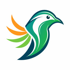 Bird vector logo icon used in wildlife conservation projects