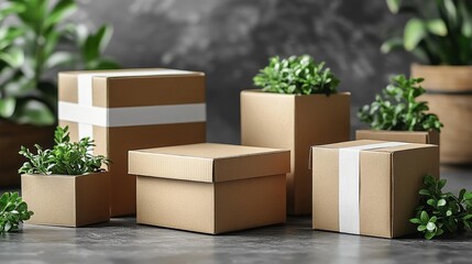 Eco-Friendly Gift Boxes with Plants Generative AI