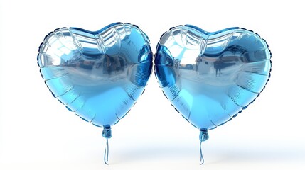 Two Blue Heart Balloons Generative AI