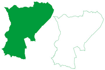 Apora municipality (Bahia state, Municipalities of Brazil, Federative Republic of Brazil) map vector illustration, scribble sketch Apora map