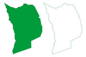 Aramari municipality (Bahia state, Municipalities of Brazil, Federative Republic of Brazil) map vector illustration, scribble sketch Aramari map